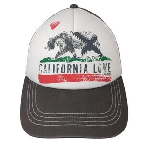 California Love Trucker Hat Gray One Size Adjustable Mesh Back Billabong